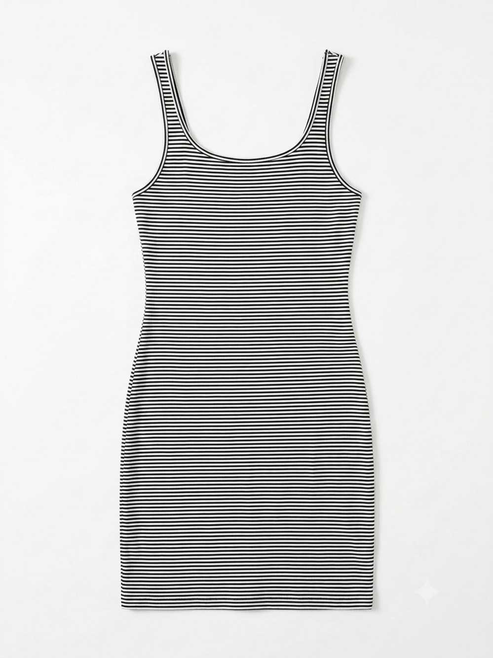 Zara Black and White Striped Tank Bodycon Dress